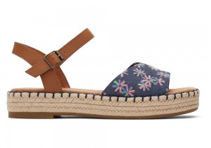 Toms Abby Flatform Espadrille Marineblå | 6842VSRKF