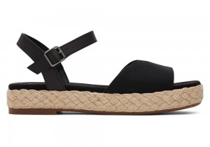 Toms Abby Flatform Espadrille Svarte | 3685GHYXE