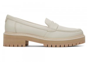 Toms Cara Light Sand Lær Loafer Flate Sko Beige | 5891EAMLR