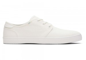 Toms Carlo White Canvas Blonder-Up Sneakers Hvite | 4175OZEGS