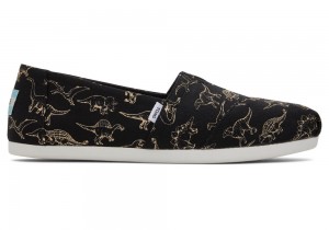 Toms Dino Espadrille Svarte | 9638OBFWU