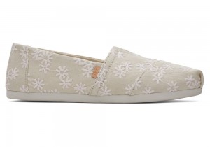 Toms Embroidered Floral Espadrille Hvite | 5037KAGZL