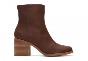 Toms Evelyn Chestnut Lær Hælene Støvler Brune | 3259IYCFW