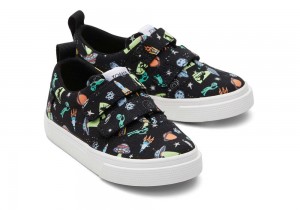 Toms Fenix Aleins Double StrapToddler Sneakers Svarte | 0134UGVRN