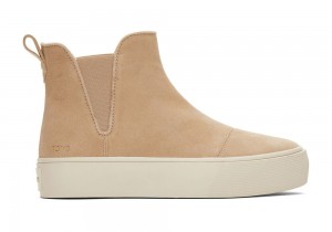 Toms Fenix Platform Chelsea Oatmeal Semsket Skinn Støvler Beige | 3704ZXFDO