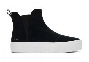 Toms Fenix Platform Chelsea Semsket Skinn Støvler Svarte | 7659KEDAX