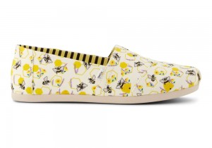 Toms Floral Honeycomb Bees Espadrille Gul | 8576RBAEM