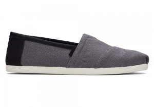 Toms Herringbone Syntetisk Trim Espadrille Grå | 8264BYZSP