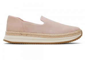 Toms Jocelyn Semsket Skinn Espadrille Rosa | 0892JMXZY