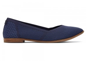 Toms Jutti Neat Knit Flate Sko Marineblå | 0836DKUWF