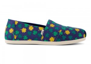 Toms Lucky Shimmer Clovers Espadrille Blå | 7540JIPXT