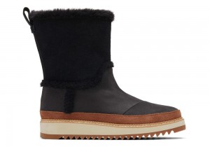 Toms Makenna Vann Resistant Faux Fur Støvler Svarte | 8706GCBXK