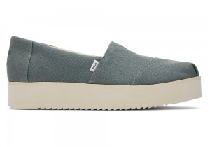 Toms Midform Espadrille Grønn | 4965GZUOT