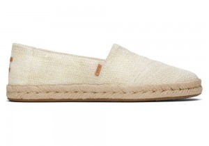 Toms Rope 2.0 Metallic Espadrille Beige Metal | 4678YZFRQ