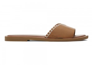 Toms Shea Tan Lær Badesandaler Sandaler Brune | 4316UWFOS