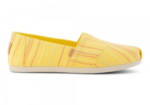 Toms Stitched Stripes Espadrille Gul | 7094CIAER