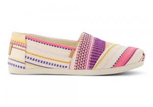 Toms Sunset Woven Stripes Espadrille Fuchsia | 3894YZXWA