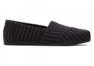 Toms Triangle Woven Espadrille Svarte | 7362DEIJW