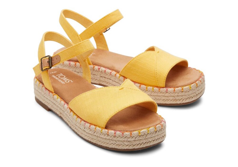 Toms Abby Flatform Espadrille Gul | 4106BAKLN