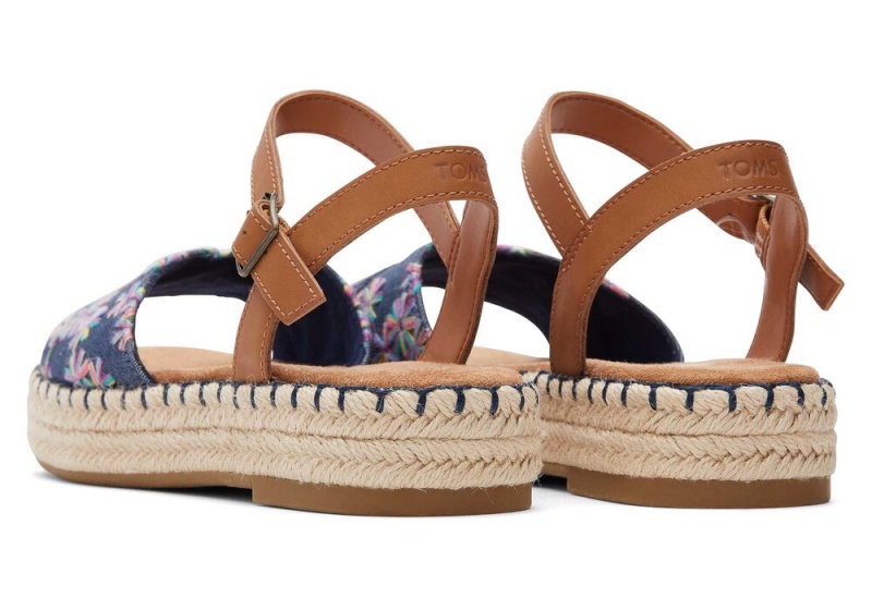 Toms Abby Flatform Espadrille Marineblå | 6842VSRKF