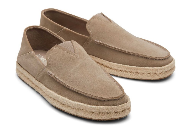 Toms Alonso Taupe Semsket Skinn Rope Loafer Espadrille Dyp Grå | 3517VARQS