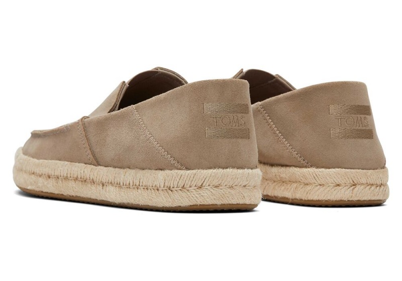 Toms Alonso Taupe Semsket Skinn Rope Loafer Espadrille Dyp Grå | 3517VARQS