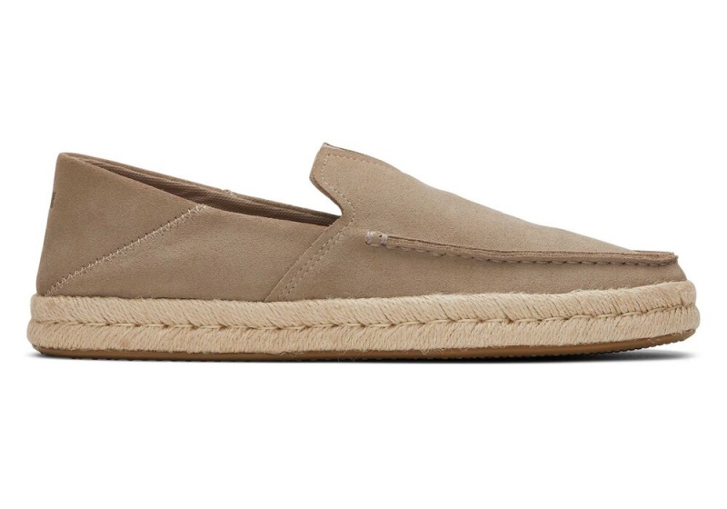 Toms Alonso Taupe Semsket Skinn Rope Loafer Espadrille Dyp Grå | 3517VARQS