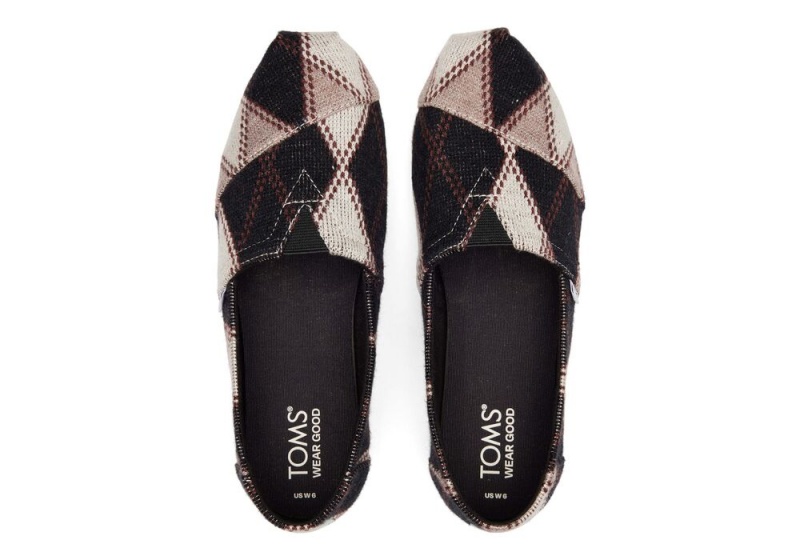 Toms Argyle Knit Espadrille Svarte | 7104LMBRO