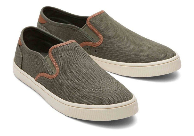 Toms Baja Olive Syntetisk Trim Slip On Joggesko Olivengrønne | 1520ZKVAC