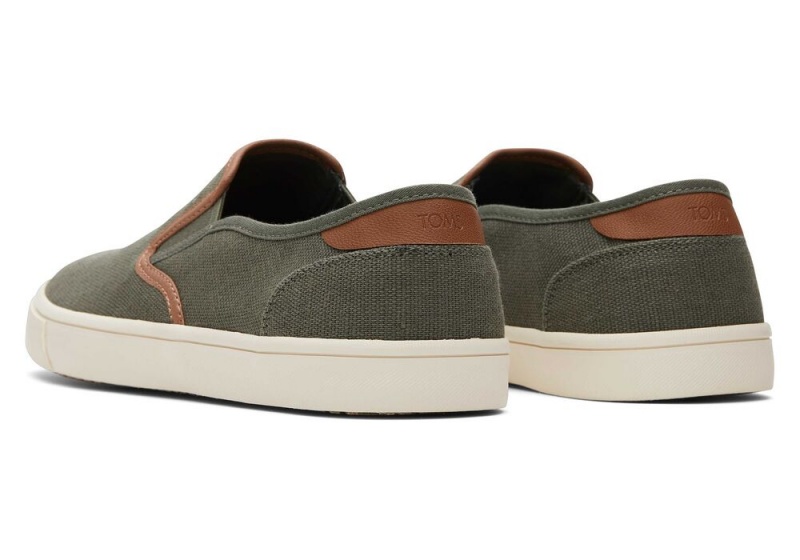 Toms Baja Olive Syntetisk Trim Slip On Joggesko Olivengrønne | 1520ZKVAC