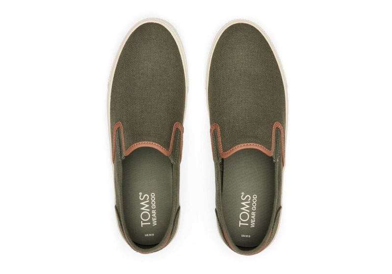 Toms Baja Olive Syntetisk Trim Slip On Joggesko Olivengrønne | 1520ZKVAC