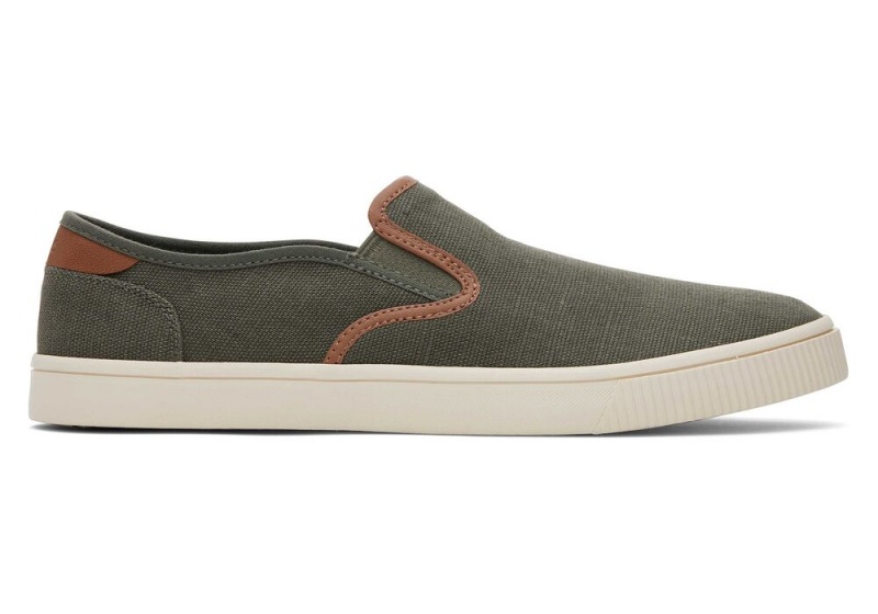 Toms Baja Olive Syntetisk Trim Slip On Joggesko Olivengrønne | 1520ZKVAC