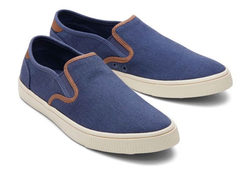 Toms Baja Syntetisk Trim Slip On Joggesko Blå | 0935XJNBT