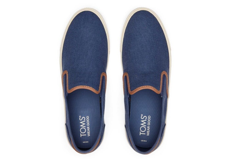 Toms Baja Syntetisk Trim Slip On Joggesko Blå | 0935XJNBT