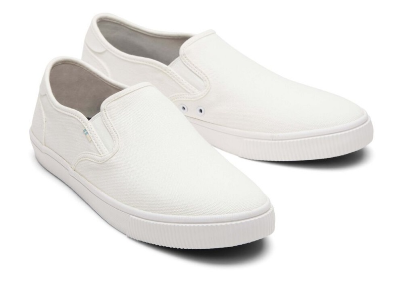 Toms Baja White Canvas Slip On Joggesko Hvite | 6270OALRG