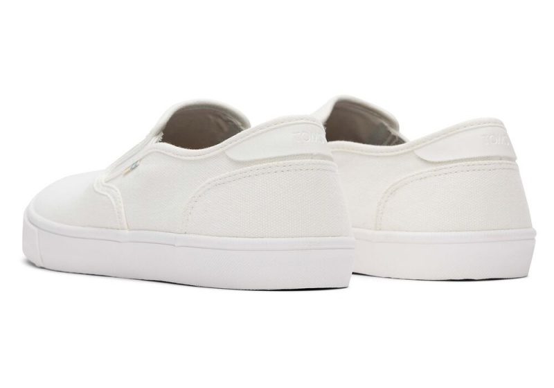 Toms Baja White Canvas Slip On Joggesko Hvite | 6270OALRG