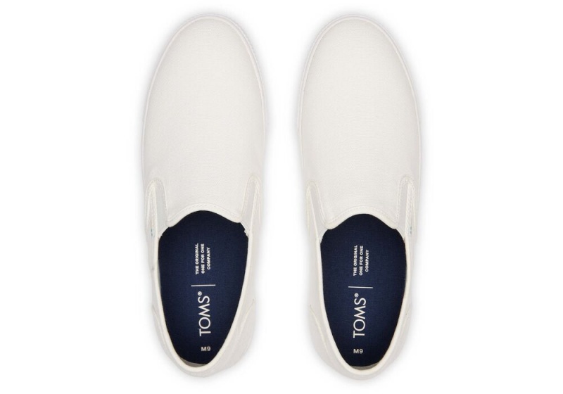 Toms Baja White Canvas Slip On Joggesko Hvite | 6270OALRG