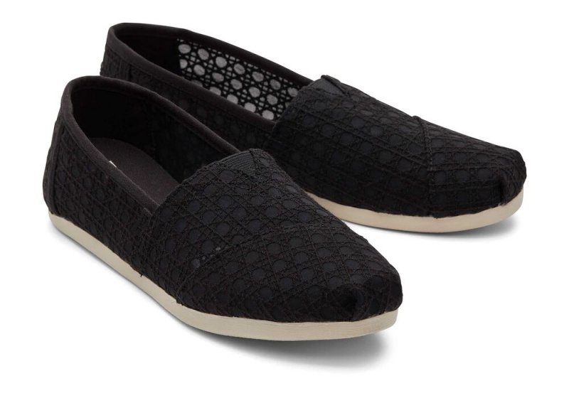 Toms Basket Weave Blonder Espadrille Svarte | 6089COLPR