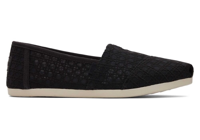 Toms Basket Weave Blonder Espadrille Svarte | 6089COLPR