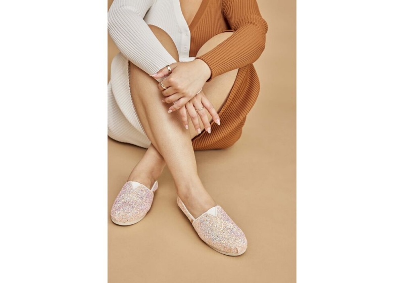 Toms Beige Chunky Glitter Espadrille Beige | 6187GDRYJ