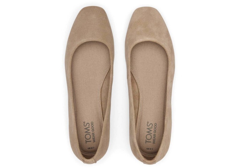 Toms Briella Taupe Semsket Skinn Flate Sko Sølv | 2378QBNFX