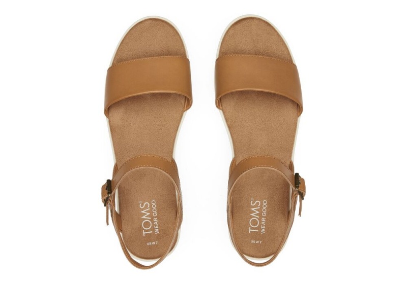 Toms Brynn Tan Lær Platåsandaler Brune | 4689QCPNA