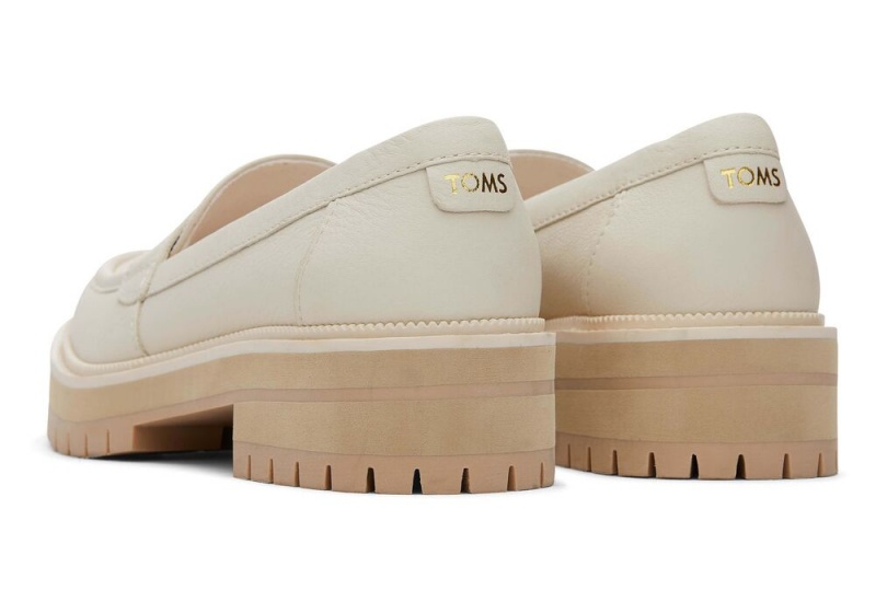 Toms Cara Light Sand Lær Loafer Flate Sko Beige | 5891EAMLR