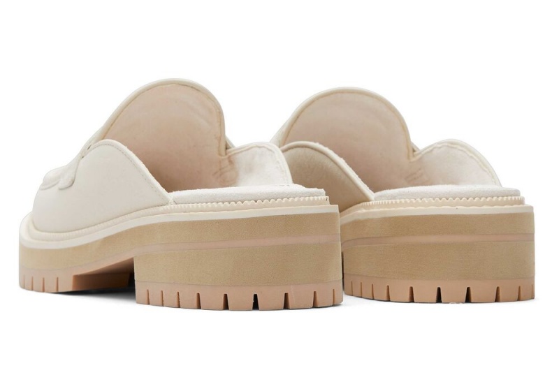 Toms Cara Mule Light Sand Lær Loafer Flate Sko Beige | 2687MWQTZ