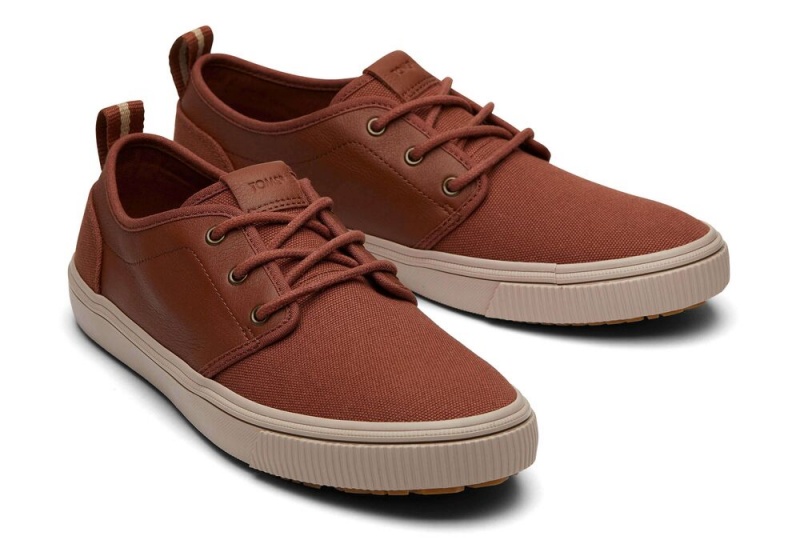 Toms Carlo Terrain Lær Vann Resistant Sneakers Mørke Brune | 9745ZDFYQ