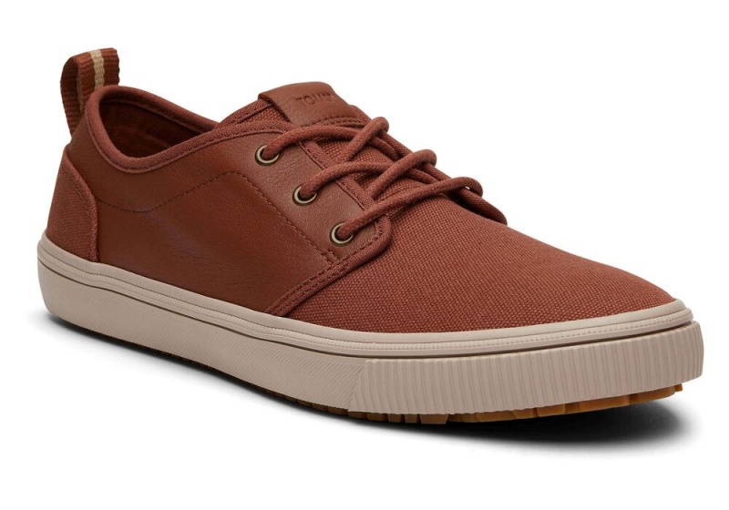 Toms Carlo Terrain Lær Vann Resistant Sneakers Mørke Brune | 9745ZDFYQ