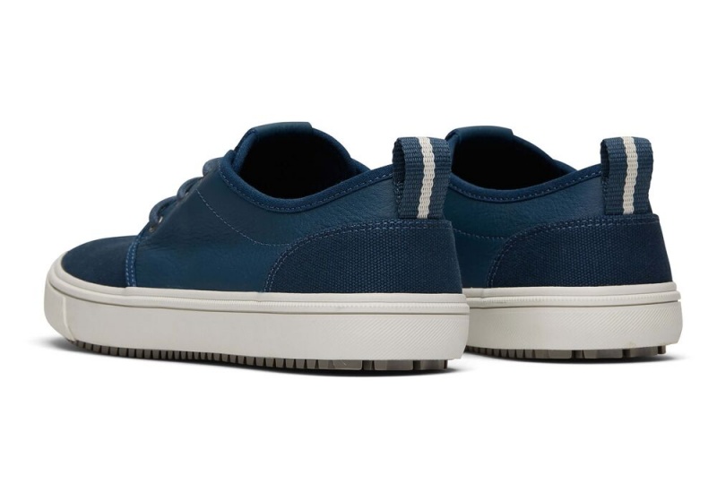 Toms Carlo Terrain Lær Vann Resistant Sneakers Mørke Indigo | 7842DUXYQ