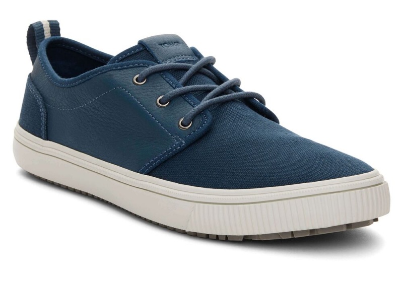 Toms Carlo Terrain Lær Vann Resistant Sneakers Mørke Indigo | 7842DUXYQ