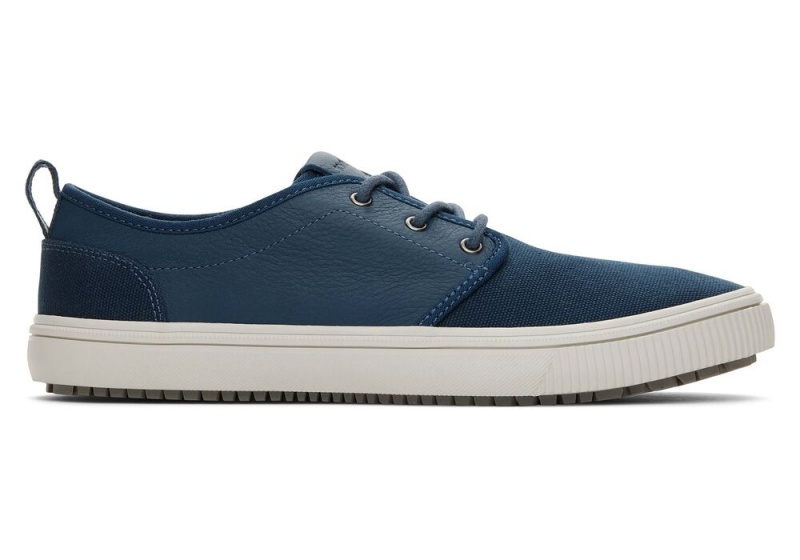 Toms Carlo Terrain Lær Vann Resistant Sneakers Mørke Indigo | 7842DUXYQ