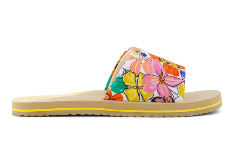 Toms Carly Painted Floral Jersey Badesandaler Sandaler Blomster | 6380VKRMN